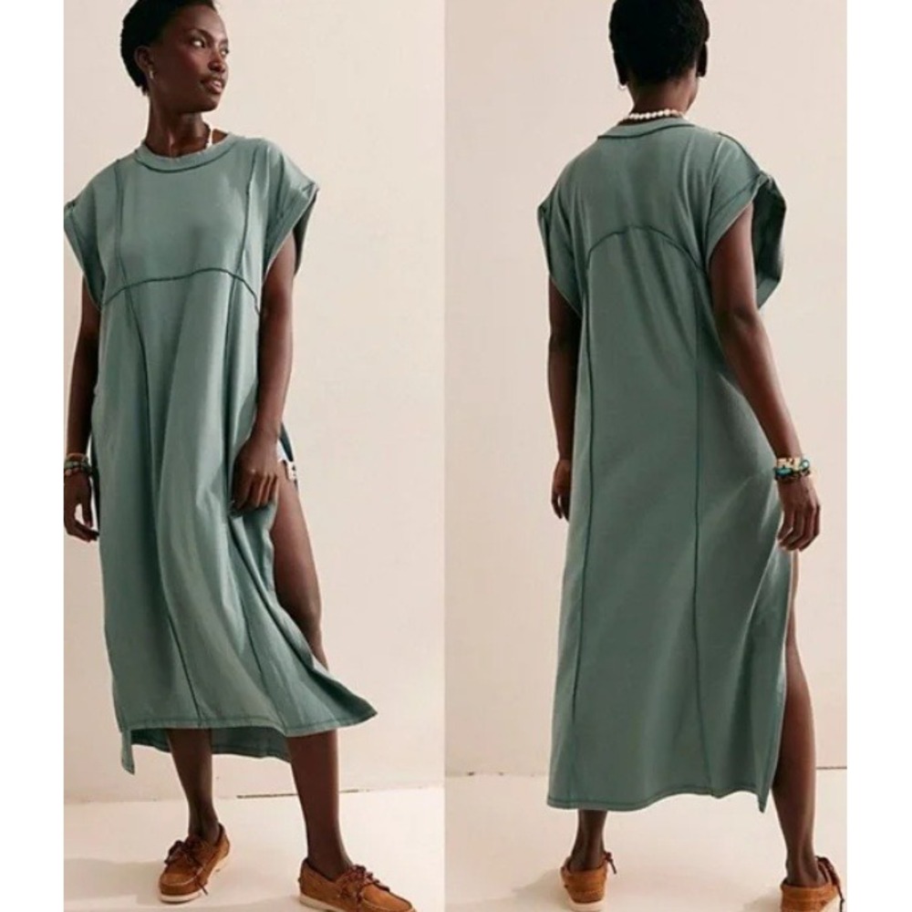 Relaxed Sage Green Maxi Dress - Women